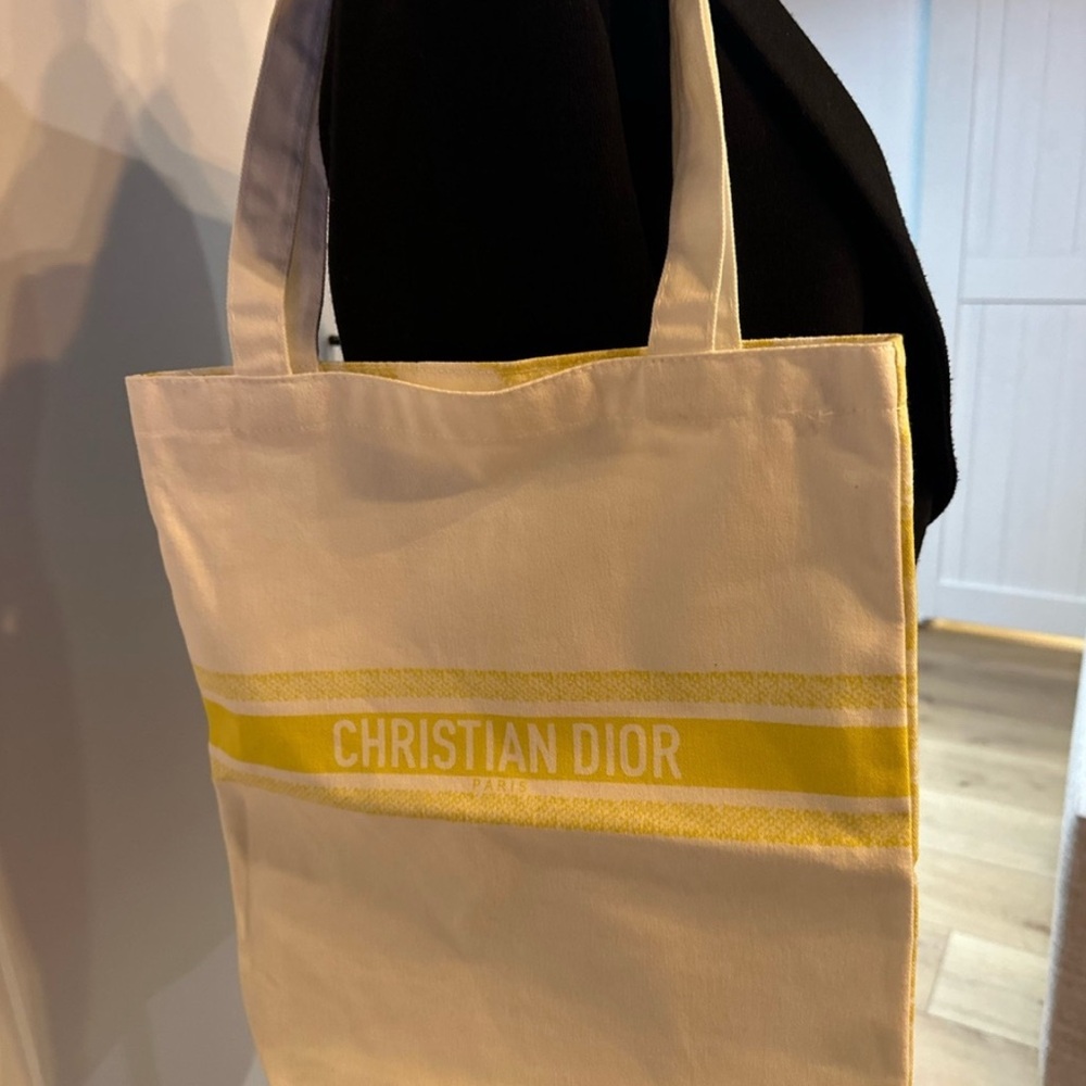 Dior Cream and Yellow Tote Bag